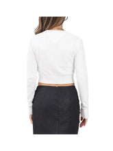 TOMMY JEANS 2USCITA Pullover Tommy Hilfiger slim fit con paillettes e bandiera Bianco Bianco